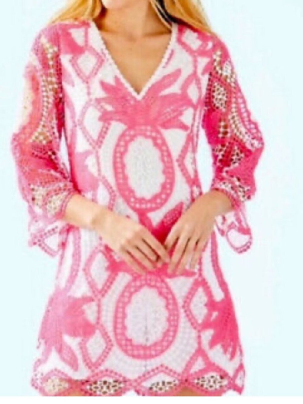 NWT Lilly Pulitzer Lottie Romper Juice Stand Pink Crochet. Size 6